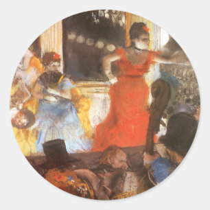Cafe Concert in Les Ambassadeurs von Edgar Degas Runder Aufkleber