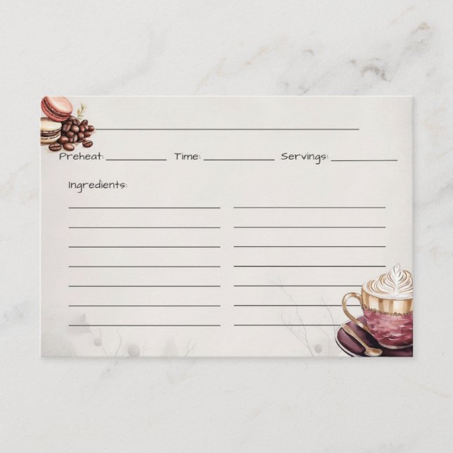 Café Crémeux Basiskarte Begleitkarte (Vorderseite)