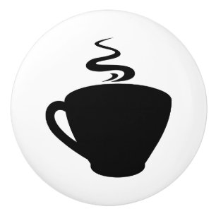 Café-Cup-Symbol mit Dampf Keramikknauf