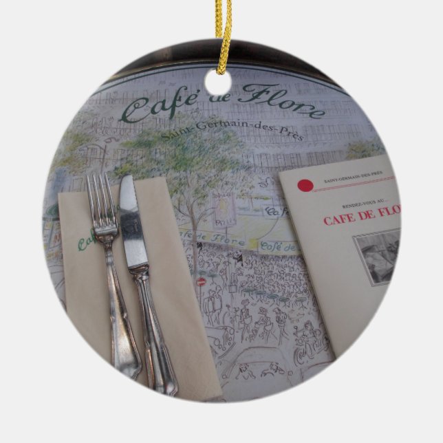 Cafe de Flore, Paris, Frankreich - Gedeck, Menü Keramikornament (Vorne)