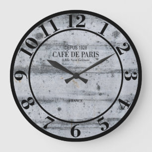 Cafe De Paris Frankreich Simulated Wood Plank Große Wanduhr