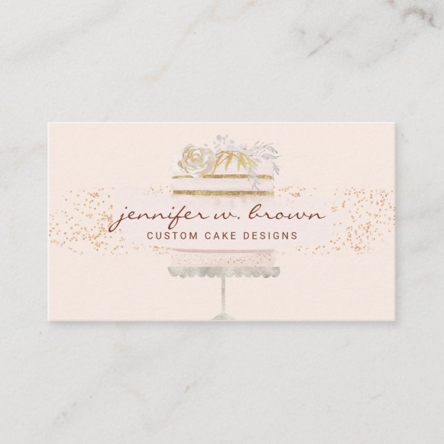 Café der Bäckerei mit rosa Tresen Visitenkarte (Vorderseite)