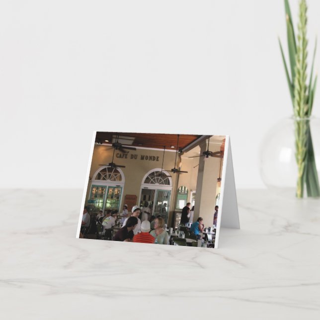 Cafe du Monde in vollem Gang Karte (Vorderseite)