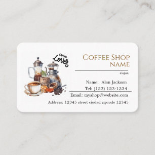 Café editierbare Visitenkarten Visitenkarte