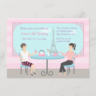 Café Eiffel Tower Paris Einladung