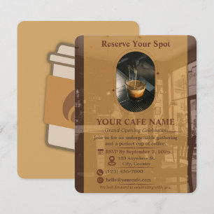 Café-Eröffnungs-RSVP-Einladungskarten-Design RSVP Karte