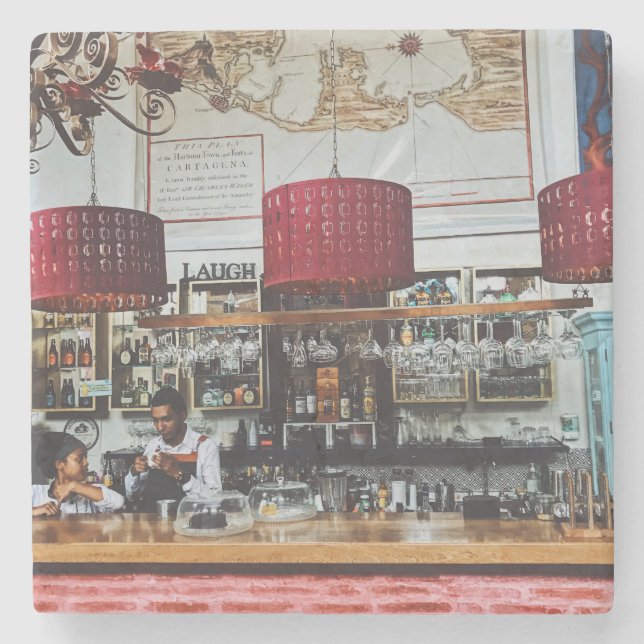 Cafe Explorer Stone Untersetzer (Vorderseite)