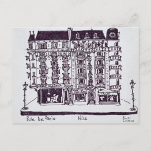 Café & Geschäfte an der Rue de Paris Altes Nizza Postkarte