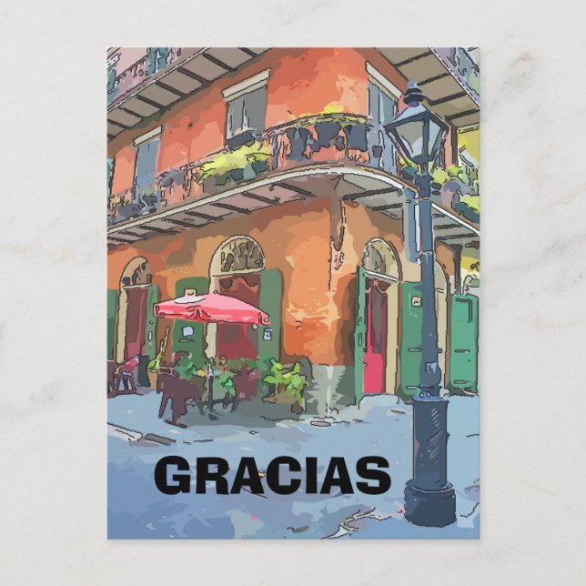 Café im Französischen Viertel, Text bearbeiten Postkarte (Vorderseite)