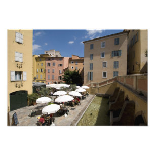 Café im Freien, Place de l'Eveche, Grasse, Fotodruck