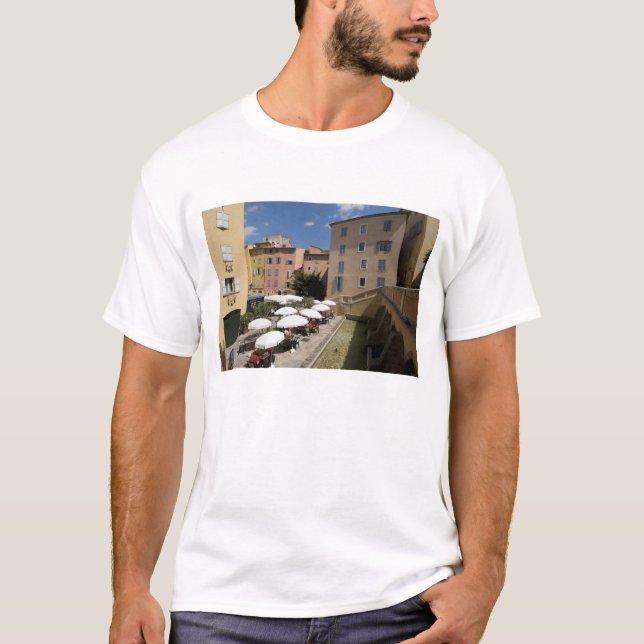 Café im Freien, Place de l'Eveche, Grasse, T-Shirt (Vorderseite)