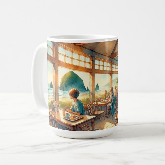 Café in Cannon Beach Oregon Travel Kaffeetasse (Vorderseite Links)