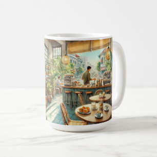 Café in Danang Vietnam Aquarellmalerei Kaffeetasse