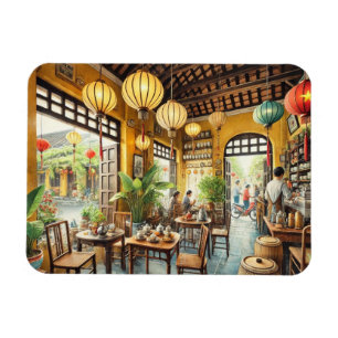 Café in Hoi An Vietnam Aquarellmalerei Magnet