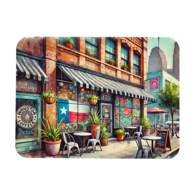 Cafe in Houston Texas Magnet (Horizontal)