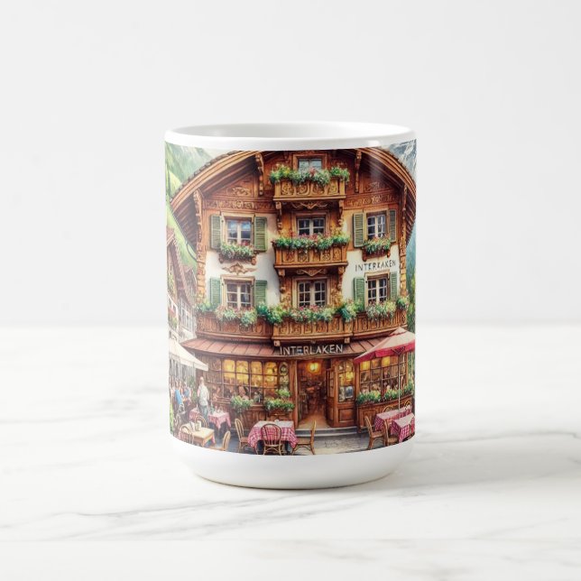 Café in Interlaken Schweiz Kaffeetasse (Mittel)