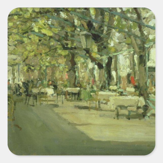 Cafe in Jalta, 1905 Quadratischer Aufkleber (Vorderseite)