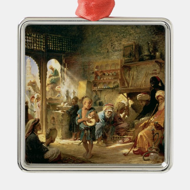 Café in Kairo, 1870s Ornament Aus Metall (Vorne)