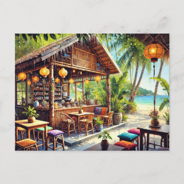 Cafe in Koh Samui Postkarte (Vorderseite)