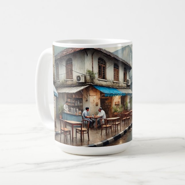 Café in Mumbai Indien Kaffeetasse (Vorderseite Links)