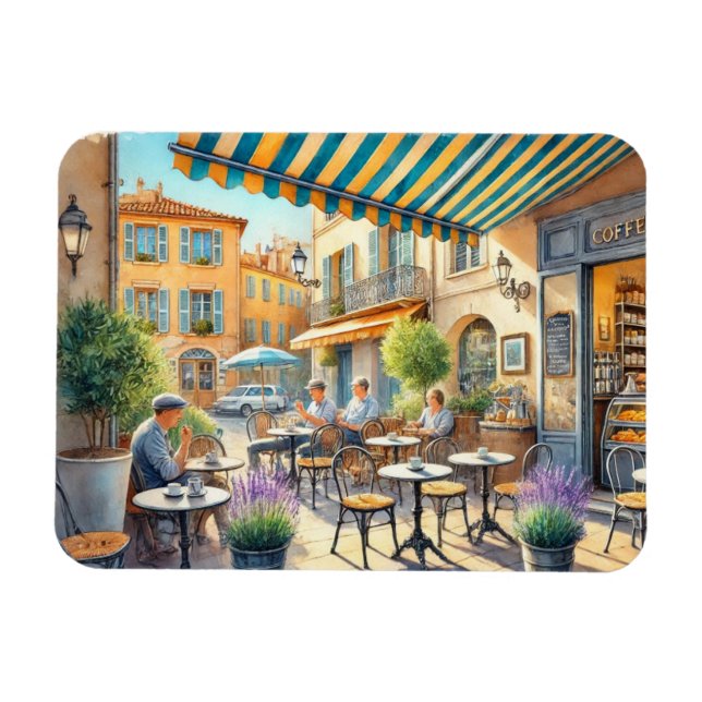 Café in Nizza Tasse Frankreich Magnet (Horizontal)