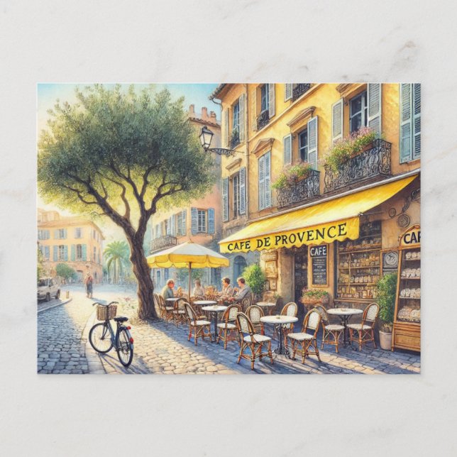 Café in Nizza Tasse Frankreich Postkarte (Vorderseite)