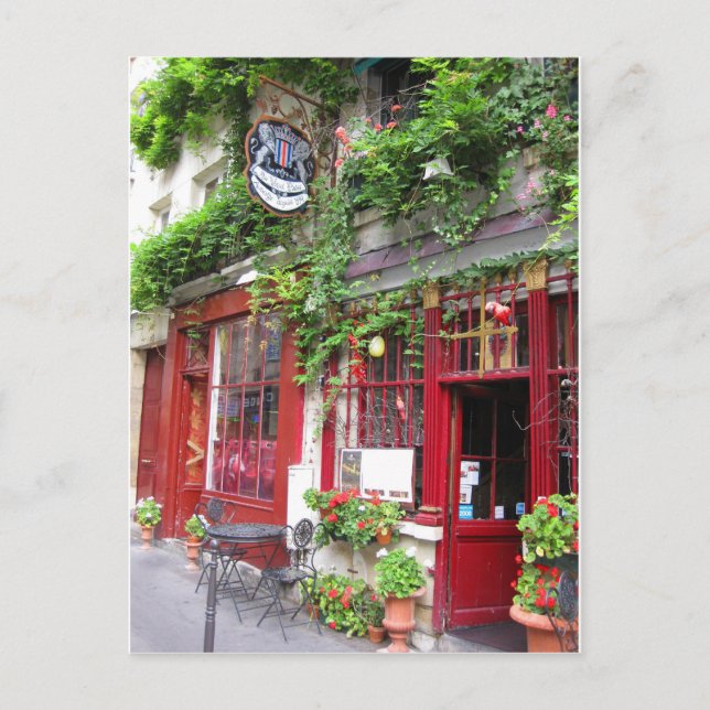 Café in Paris Postkarte (Vorderseite)