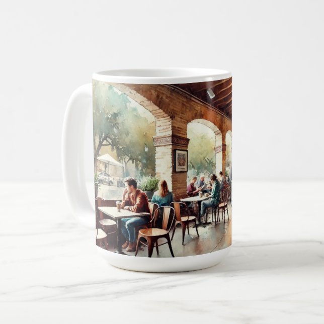 Café in San Antonio Texas Kaffeetasse (Vorderseite Links)
