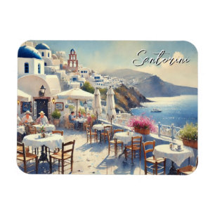 Café in Santorin Magnet