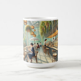 Café in Singapur Aquarellmalerei Kaffeetasse