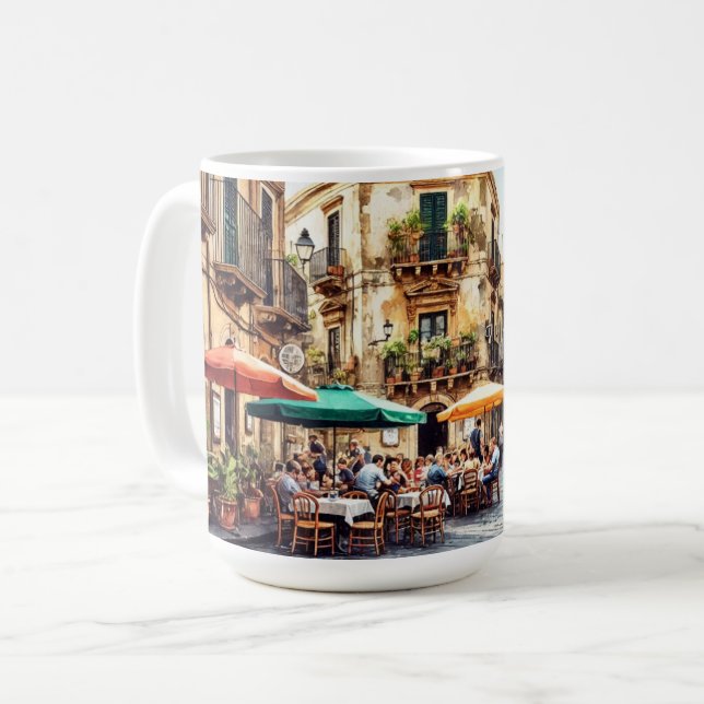 Café in Sizilien Italien Kaffeetasse (Vorderseite Links)