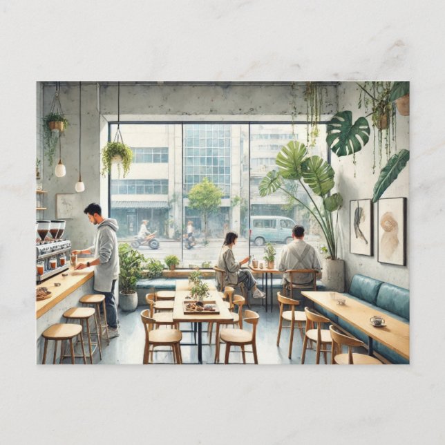 Cafe in Taipei Postkarte (Vorderseite)