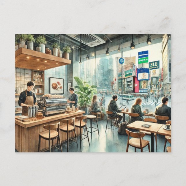 Café in Tokio Postkarte (Vorderseite)