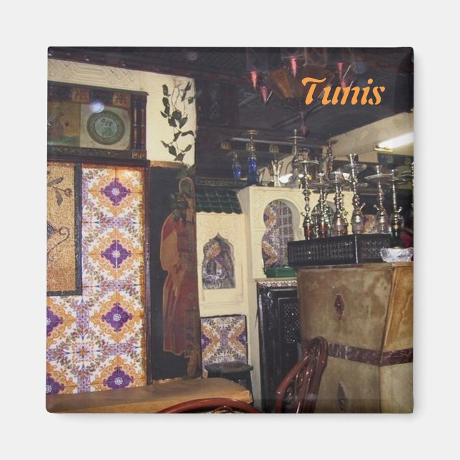 Café in Tunis Magnet (Vorne)
