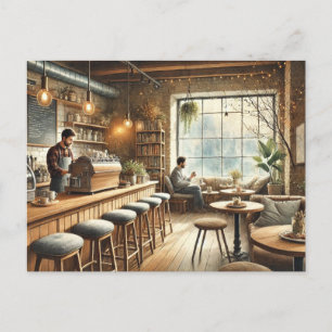 Café in Vancouver Tasse Postkarte