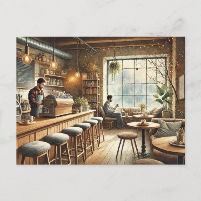 Café in Vancouver Tasse Postkarte (Vorderseite)