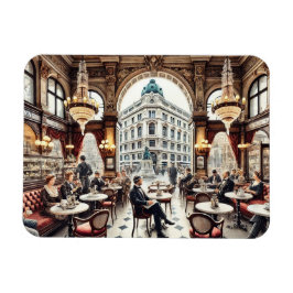 Café in Wien Österreich Wasserfarbenmalerei Magnet