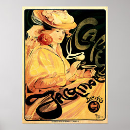 CAFE JACAMOTTE Brüssel Kunst von Fernand Toussaint Poster