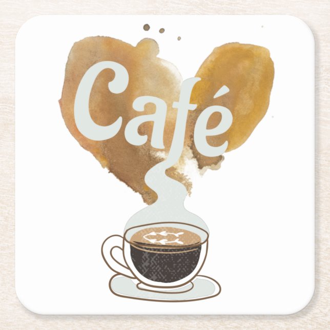 Café - Kaffeeliebhaber Rechteckiger Pappuntersetzer (Vorderseite)