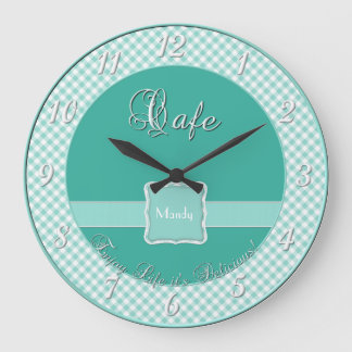 Café Kitchen Wall Clock - Chex MINT Große Wanduhr