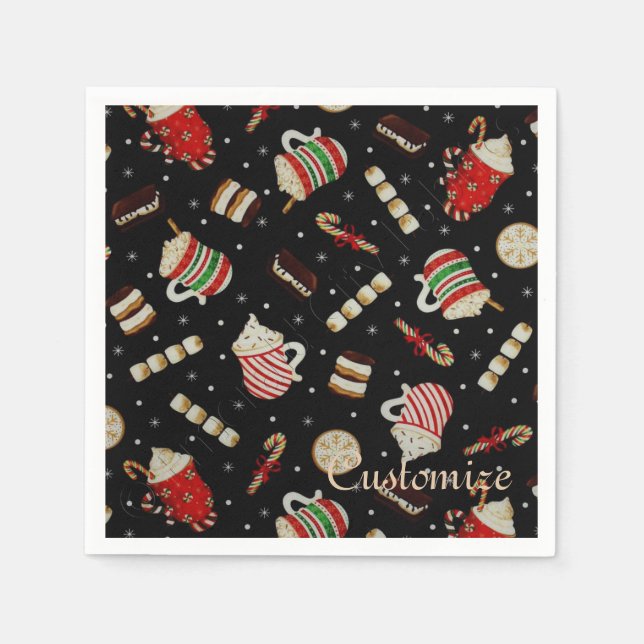 Café Latte Christmas Kaffee Napkins Serviette (Vorderseite)
