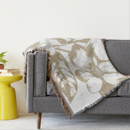 Café Latte Dogwood Floral Decke