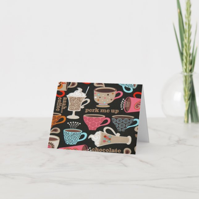 Café Latte Kaffee-Liebhaber-Anmerkungs-Karte Karte (Vorderseite)