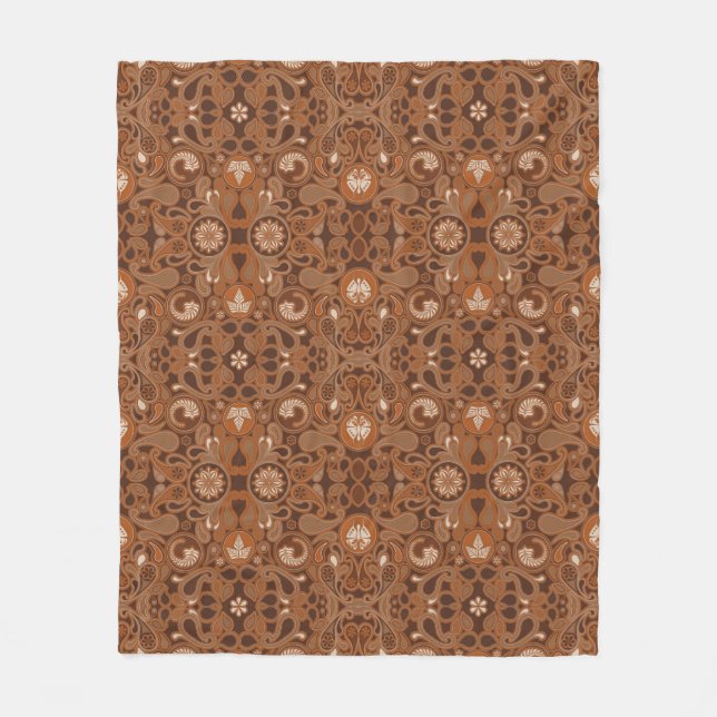 Café Latte Paisley Soft Fleece Blanket (Vorderseite)
