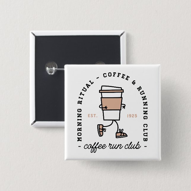 Café-Laufclub lustiger Läufer Ästhetik Button (Vorne & Hinten)