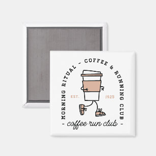 Café-Laufclub lustiger Läufer Ästhetik Magnet
