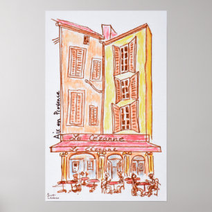 Café Le Cezanne, Aix en Provence, Frankreich Poster