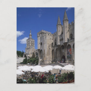 Café, Le Palais des Papes, Avignon, Vaucluse, Postkarte
