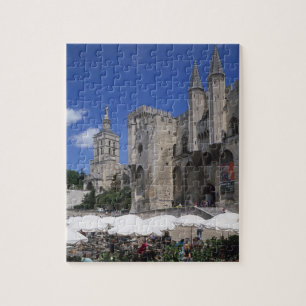 Cafe, Le Palais des Papes, Avignon, Vaucluse, Puzzle