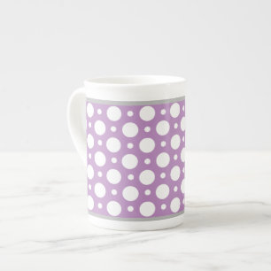 Café Lila Assorted Polka Dots Knochen China Tasse